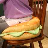 [Soft Machine Washable Burger Cushion] Classic Burger Shaped Cushion - Soft, Machine Washable Office Chair Cushion & Sofa Cushion, Idea Gift for Friends and Family