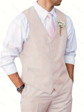 2-Piece Men's Classic Solid Color Dress Suit Set - Single Breasted V-Neck Waistcoat and Fitted Pants for Wedding, Party, Dance, and Formal Occasions - Stylish, Comfortable, and Versatile