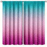 2 Pcs Vibrant Pink Star Curtains - Colorful Abstract Pattern Fabric Drapes with Rod Pocket, Machine Washable, Semi-Transparent, and Perfect for Bedroom and Living Room Decor - Polyester Material, Rod Mounted, and No Strings A