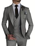 3-Piece Formal Suit Set - Classic Double-Breasted Jacket, Vest, and Pants for Business, Wedding, and Party Occasions - High-Quality Fabric, Comfortable Fit, and Stylish Design