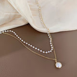 Baroque Stylish Double Layer Faux Pearl Necklace For Women Banquet Party Daily Wear Jewelry Gift