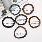 6pcs/set Simple Fashion Beaded Bracelet For Men Women Accessories Gift Suitable For Daily Wear