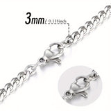 1pc Titanium Steel Men's Necklace, Stainless Steel Cuban Chain, Trendy Fashion Accessories, Trendy Girl Hip-hop Accessories, father's day gift