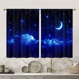 2pcs Galaxy Window Curtains - Starry Sky Rod Pocket Drapes For Room, Kitchen, Study, Bedroom, Living Room, And Playroom - Soft And Stylish Window Treatment