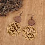 Hollow Out Round Drop Earrings Bohemian Vintage Earrings Jewelry Gift Accessories For Women Fall Winter Ear Ornaments