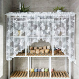 Butterfly Flower Plant Pattern 1pc Valance Sheer Curtain - Short Tulle Lacework Tassel Half Curtain for Bedroom Living Room Home Decor