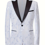 All-Season Men's Blazer – Versatile & Stylish Lapel Casual Party Jacket with Elegant Color Block Design