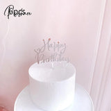 6Pcs Happy Birthday Cake Topper Rose Gold Acrylic Decorations For Kids Baby Shower Party Gift