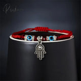 6Pcs/Set Handmade Turkish Lucky Evil Eye Bracelets For Women Men Blue Eyes Braided Red Rope