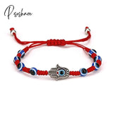 6Pcs/Set Handmade Turkish Lucky Evil Eye Bracelets For Women Men Blue Eyes Braided Red Rope