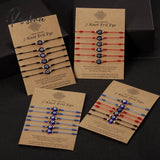 6Pcs/Set Handmade Turkish Lucky Evil Eye Bracelets For Women Men Blue Eyes Braided Red Rope