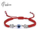 6Pcs/Set Handmade Turkish Lucky Evil Eye Bracelets For Women Men Blue Eyes Braided Red Rope