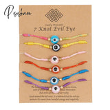 6Pcs/Set Handmade Turkish Lucky Evil Eye Bracelets For Women Men Blue Eyes Braided Red Rope