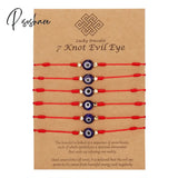 6Pcs/Set Handmade Turkish Lucky Evil Eye Bracelets For Women Men Blue Eyes Braided Red Rope