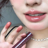 7 Colors Pink Mirror Water Lip Gloss Dark Brown Oil Waterproof Non-Stick Cup Liquid Lipstick Nude