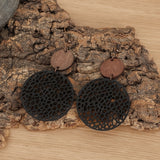 Hollow Out Round Drop Earrings Bohemian Vintage Earrings Jewelry Gift Accessories For Women Fall Winter Ear Ornaments