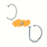 1pc/2pcs Fashion Stainless Steel Nose Ring Lip Ring Without Perforating, Lip Nose Clip