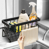 Easy-Install Space-Saving Sink Organizer - Durable Metal Drain Rack for Kitchen & Bathroom Storage, No-Drill Design, Drying Racks