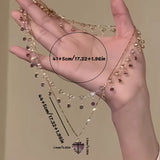 Elegant Double Layered Heart Pendant Necklace for Women, Other Material, Chic Clavicle Chain Jewelry, No Power Required