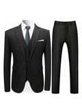 3 Pieces Formal Suit Set - Classic Two Button Jacket, Single Breasted Vest, and Pants for Business, Wedding, and Dinner Party Occasions