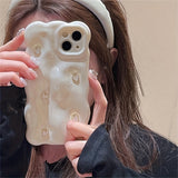 Luxury Glossy iPhone Case - 3D Fritillary Love Heart Cube Solid Color Wave Pattern Soft Silicone - Shockproof for 11 12 13 Pro Max 14 Pro Max 15