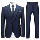 Elegant 3pc Mens Suit Set - Single-Button Blazer, Tailored Vest & Trousers - Ideal for Weddings & Business Events