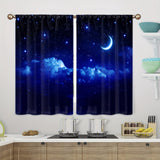 2pcs Galaxy Window Curtains - Starry Sky Rod Pocket Drapes For Room, Kitchen, Study, Bedroom, Living Room, And Playroom - Soft And Stylish Window Treatment