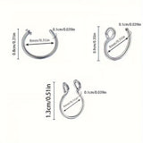 3/5pcs Stainless Steel Fake Nose Ring, Septal Ring C Clip Ring For Unisex, Fake Piercing Body Jewelry Non Piercing