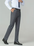 Stylish Classic Fit Dress Pants - Men's Formal Solid Color Suit Pants for Spring Summer Business and Special Occasions - High-Quality Fabric, Comfortable Wear, and Versatile Design