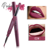 8 Color Matte Lipstick Lip Liner 2 In 1 Brand Makeup Durable Waterproof Nude Red Lips Make Up 02