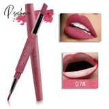 8 Color Matte Lipstick Lip Liner 2 In 1 Brand Makeup Durable Waterproof Nude Red Lips Make Up 07