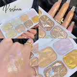 8 Colors Glitter Highlighter Face Contour Blush Palette Makeup Body Shimmer Powder Illuminator