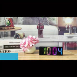 1pc Led Mirror Table Alarm Clock Digital Alarm Snooze Display Time Desktop Electronic Table Night Light Desktop USB Alarm Clock Home Decor  For Bedroom Office Table Clock