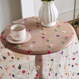 1pc French Style Lace Tablecloth - Exquisite Embroidered Floral Polyester, Heat-Resistant, Machine Made for Dining, Kitchen, Living Room, and Outdoor Picnic (100% Polyester)