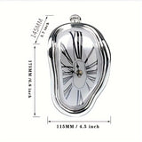 [Retro Melting Clock Creative Decoration] Twisted Clock Dali Melting Clock Retro Creative Countertop Pendant Study Mute Electronic Decoration Industrial Style