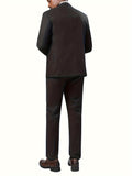 2-Piece Formal Suit Set - Double Breasted Jacket & Matching Dress Pants for Business, Wedding, Party - Classic, Elegant, and Timeless