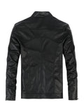 Stylish Men's PU Leather Jacket - Chic Stand Collar, Zip-Up Closure, Casual Wear for Everyday, Party, or Outdoor Activities - High-Quality, Durable, Water-Resistant, and Easy to Clean