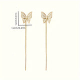 2pcs/pair Trendy Butterfly Earrings, Daily Decoration Accessories, Girl's Holiday Birthday Party Gift