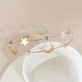 New Korean Style Copper Alloy Headband With Metal Stars And Moon, ideal choice for gifts