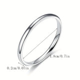 1pc 2mm Simple Stainless Steel Ring, Fashion Jewelry Gift