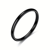 1pc 2mm Simple Stainless Steel Ring, Fashion Jewelry Gift