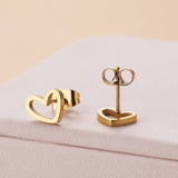 Stainless Steel Stud Earrings Simple Style Heart Shape Earrings Women's Jewelry For Prom Party