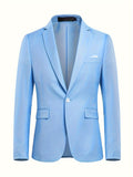 Men's Semi-formal Blazer, Two Button Flap Pocket Suit Jacket