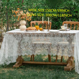 [Floral Lace Tablecloth for Events] Elegant Lace Tablecloth with Floral Pattern - Perfect for Weddings, Bridal Showers, Birthdays, and Special Events - Polyester, Machine-Made Table Cover for Outdoor Decor, Suitable for Summe