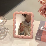 Portable Cartoon Themed Makeup Mirror - Polished Finish Non-Slip Dresser Mount Glass Mirror for Travel & Vanity Use - Plastic Frame, Unscented, No Electricity Required