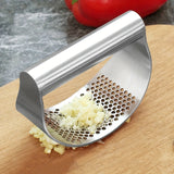 [1 Stainless Steel Garlic Press] 1pc, Garlic Press, Stainless Steel Garlic Press, Rocker Metal Garlic Mincer, Washable Garlic Crusher, Kitchen Garlic Chopper, Garlic Masher, Kitchen Stuff, Kitchen Gadgets Kitchen Accessories