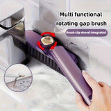 1pc Multi-Functional 3-in-1 Bathroom & Kitchen Tile Cleaning Brush with 360 Degree Rotating Crevice Brush, Hard Bristle Wall Floor Scrubber, Medium Firmness, No Electricity Needed, Plastic Material, Includes Multiple Componen