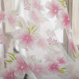 Peach Blossom Transparent Window Screen - Polyester, No Power Needed, Perfect for Parties & Events, Contracted Offset Printing, Curtain