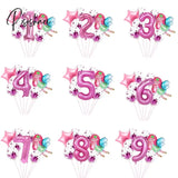 8Pcs Fairy Birthday Balloons Set Baby Girl 1 2 3 4 5 6 7 8 9 Years Old Number Decorations Fairy