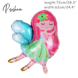 8Pcs Fairy Birthday Balloons Set Baby Girl 1 2 3 4 5 6 7 8 9 Years Old Number Decorations Fairy